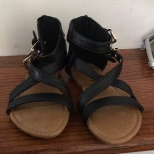 Toddler girls New black sandals